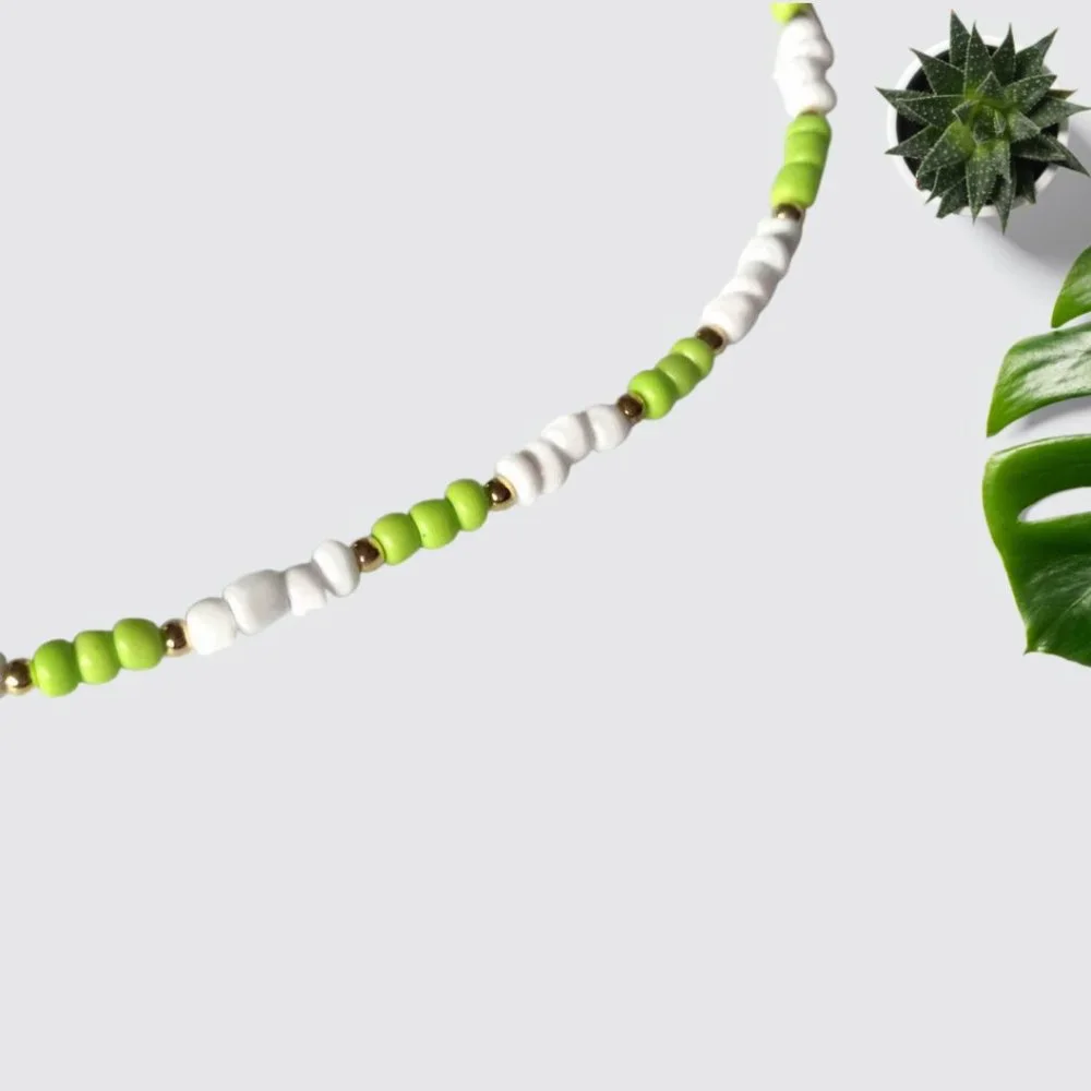 St. Patrick's Day Four Leaf Clover Necklace Bracelet Earrings Handmade Jewelry - Picture 4 of 12